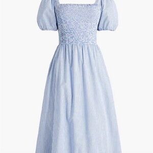 J. Crew Blue Striped Midi Dress
